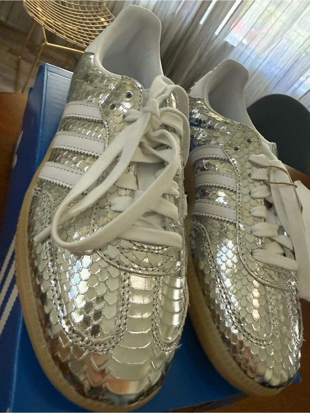 adidas shiny silver
